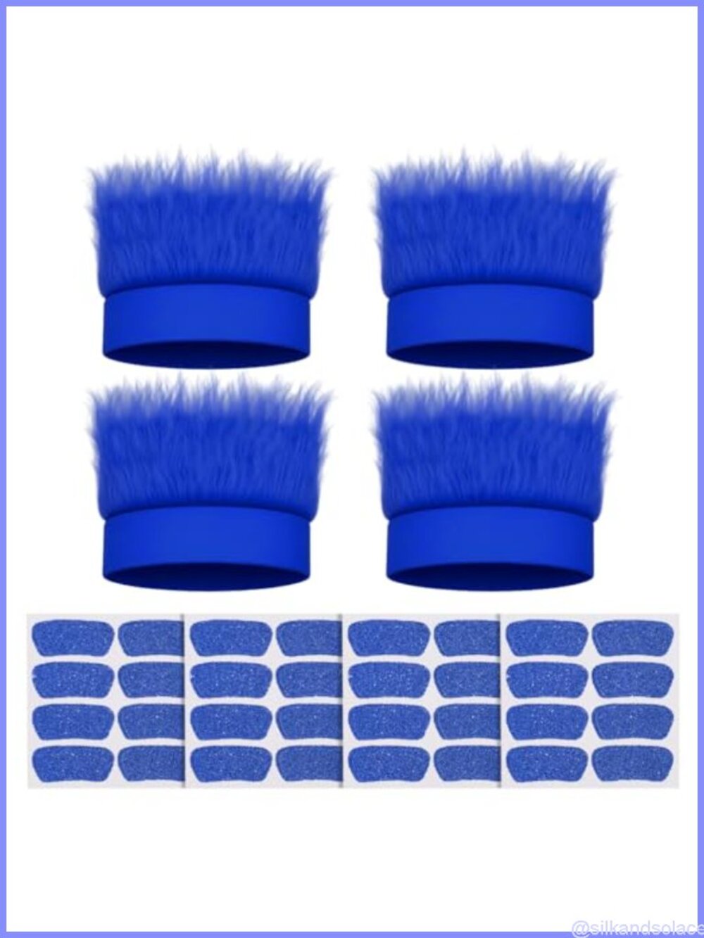 4 Pack Hairy Headband Crazy Hair Wigs with Glitter Stickers